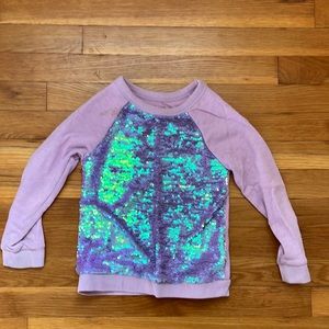 Cat and Jack, purple sequin sweater, size XS, (4/5), cute and comfortable